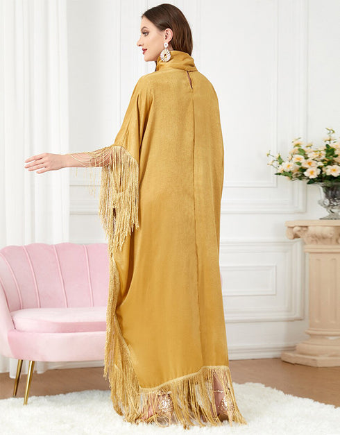 TASSEL Decorated Yellow Party Evening Abaya